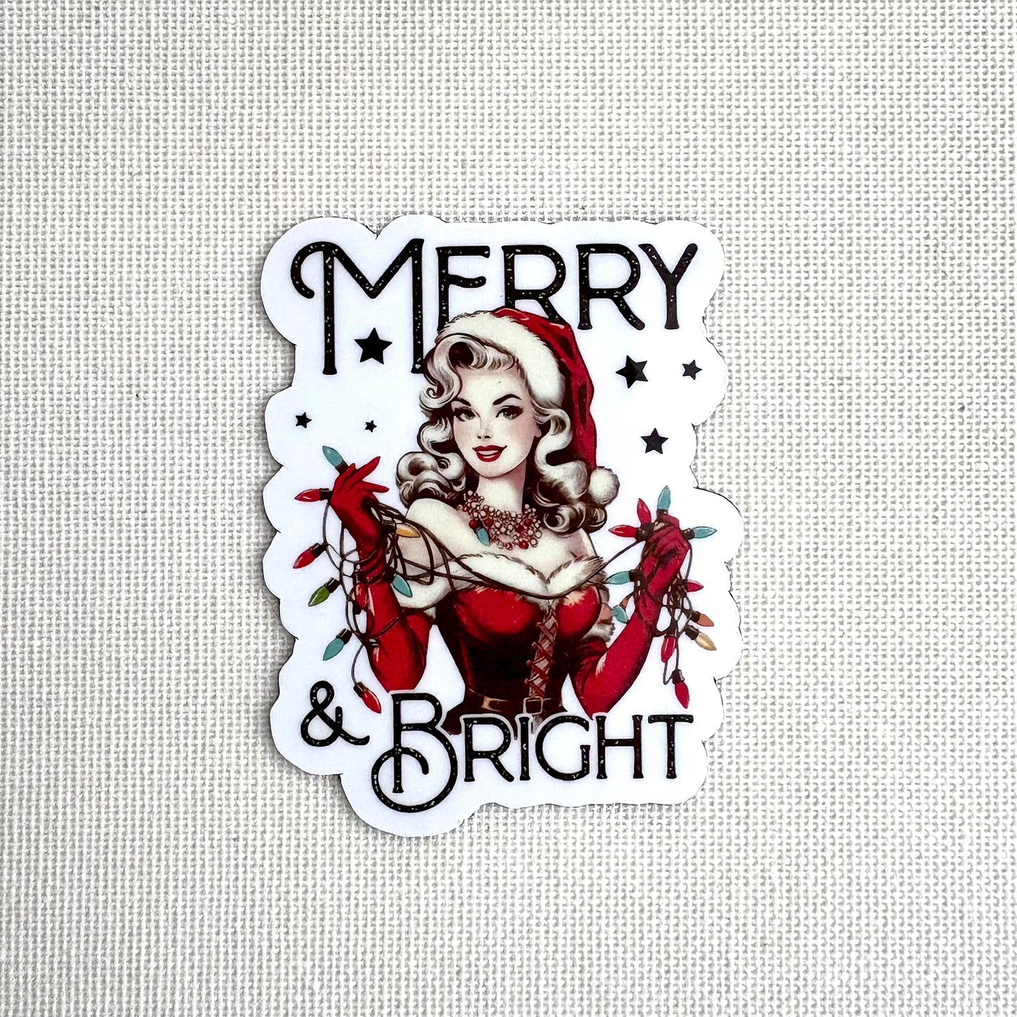 Merry and Bright Magnet ๐ | Square button magnet or Die-cut