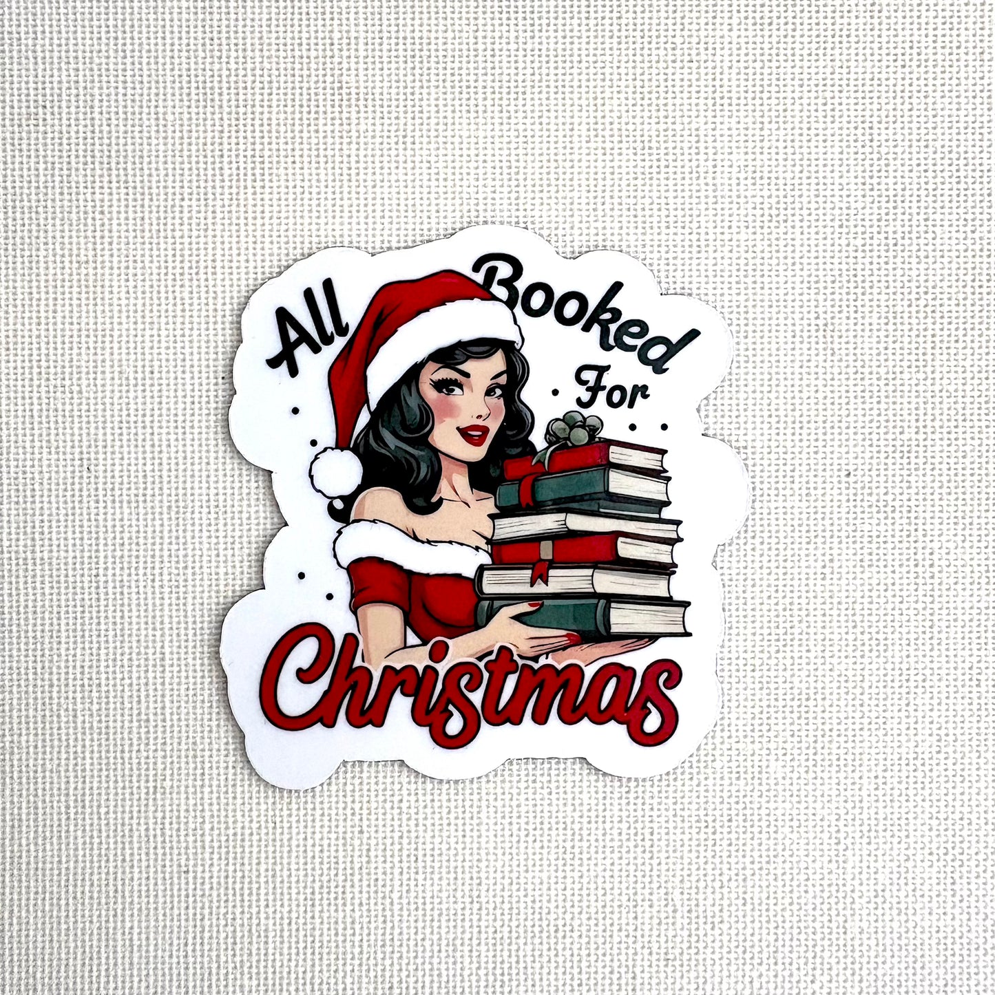 All booked for Christmas 3 📚 | Square button magnet or Die-cut