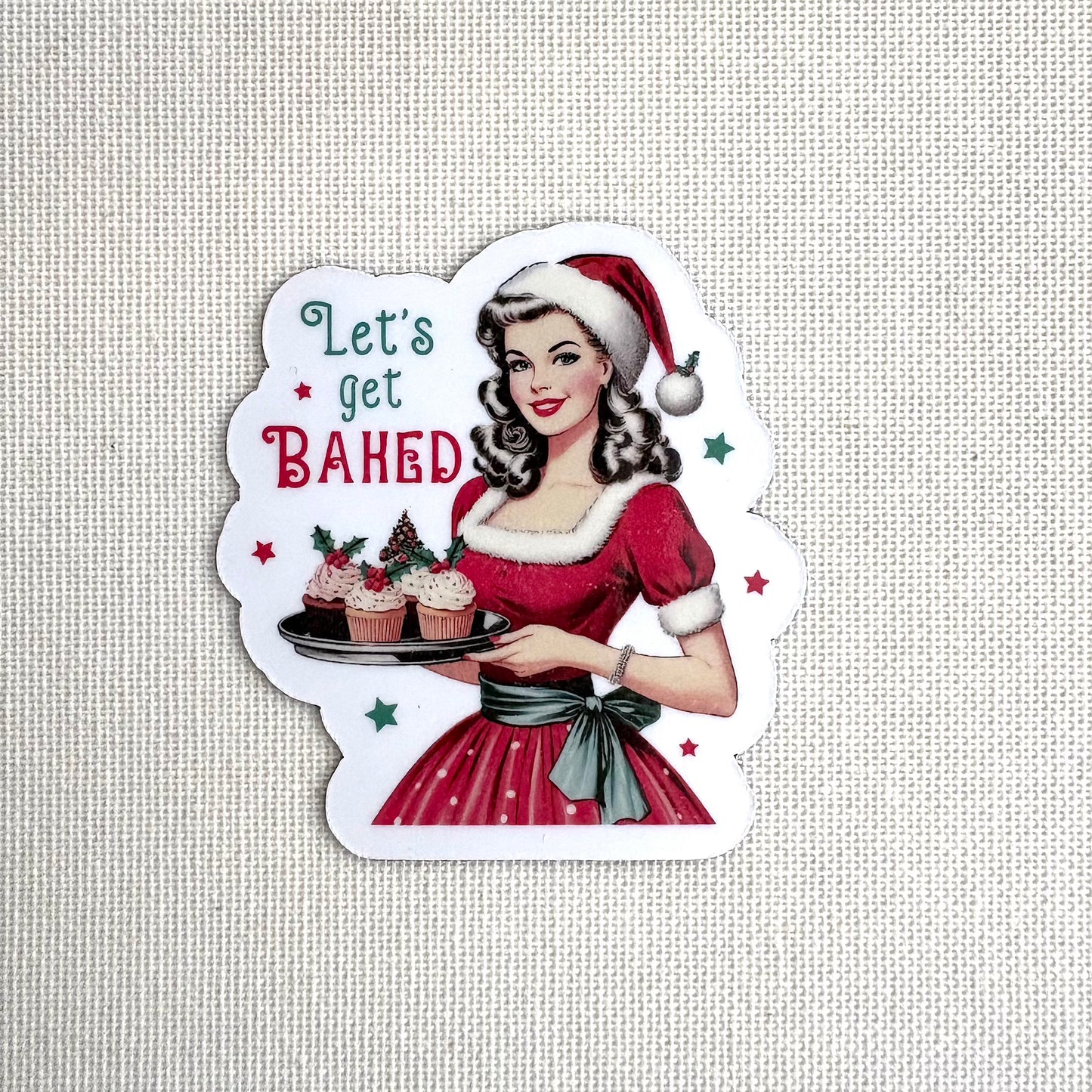 Let's get baked! 🍰 | Square button magnet or Die-cut