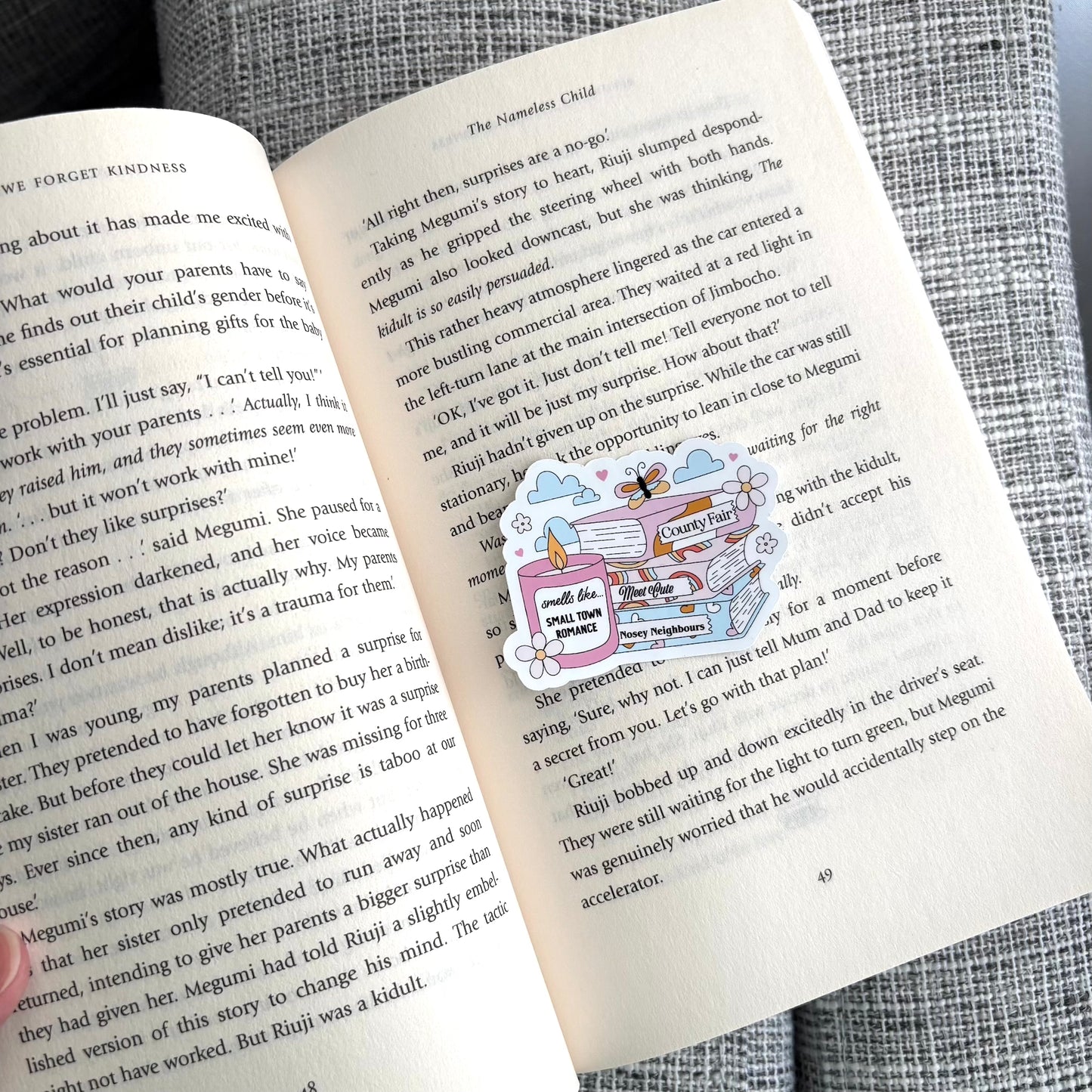 Small Town Romance Books and Candle Sticker