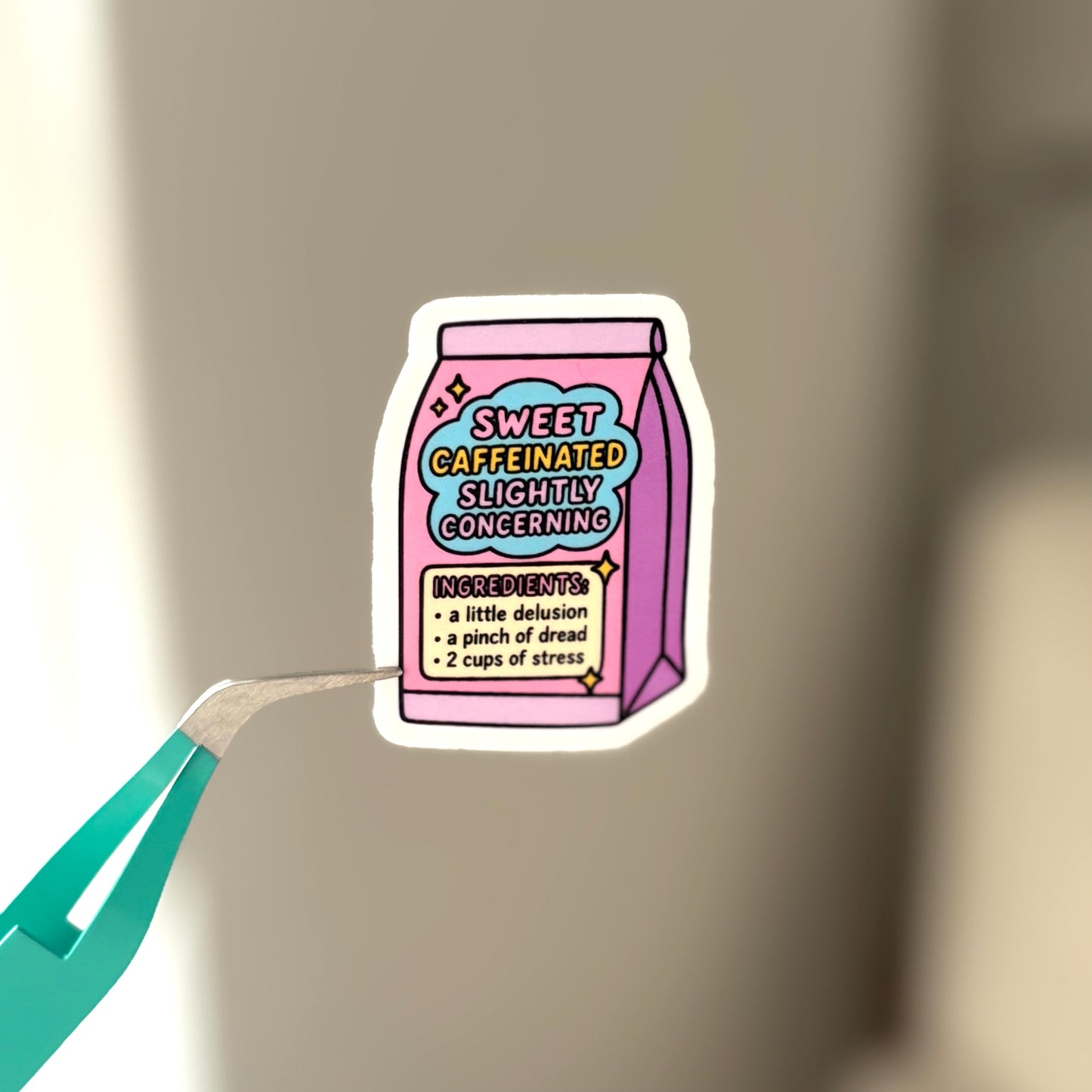 Pink Coffee Bag Sticker