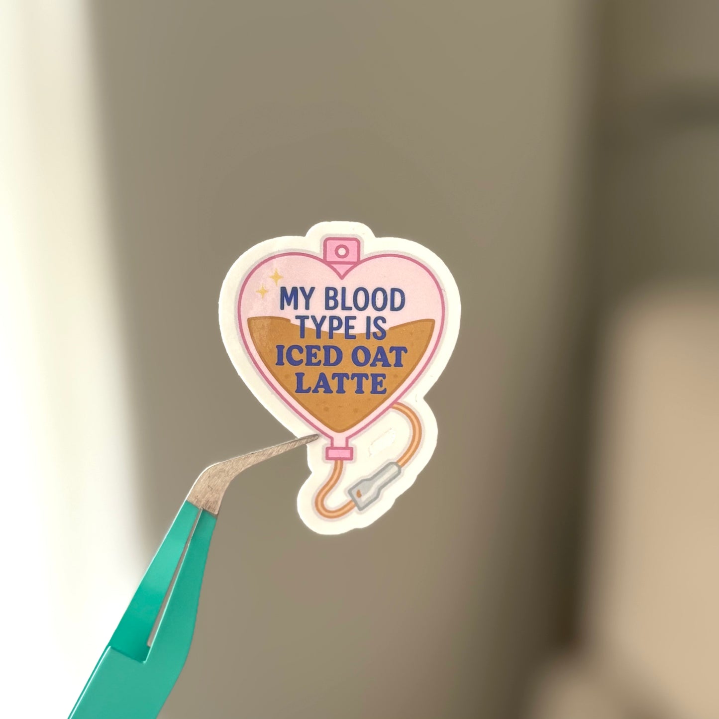 My Blood Type Is Iced Oat Latte Sticker