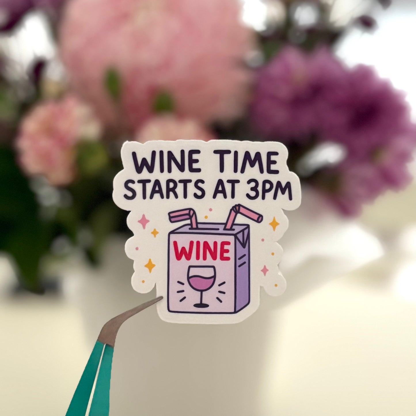Wine Starts At 3PM Sticker