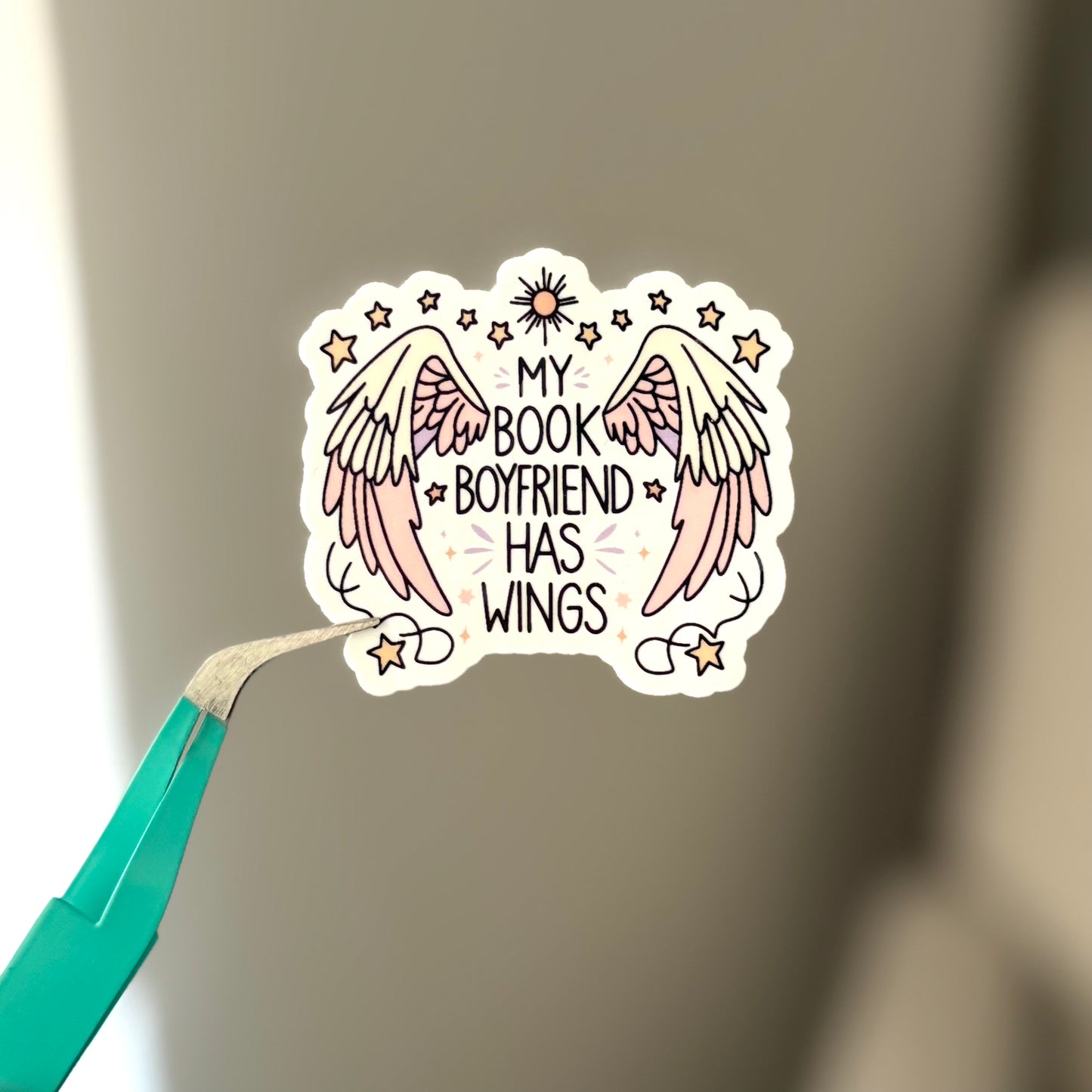 My Book Boyfriend Has Wings Sticker