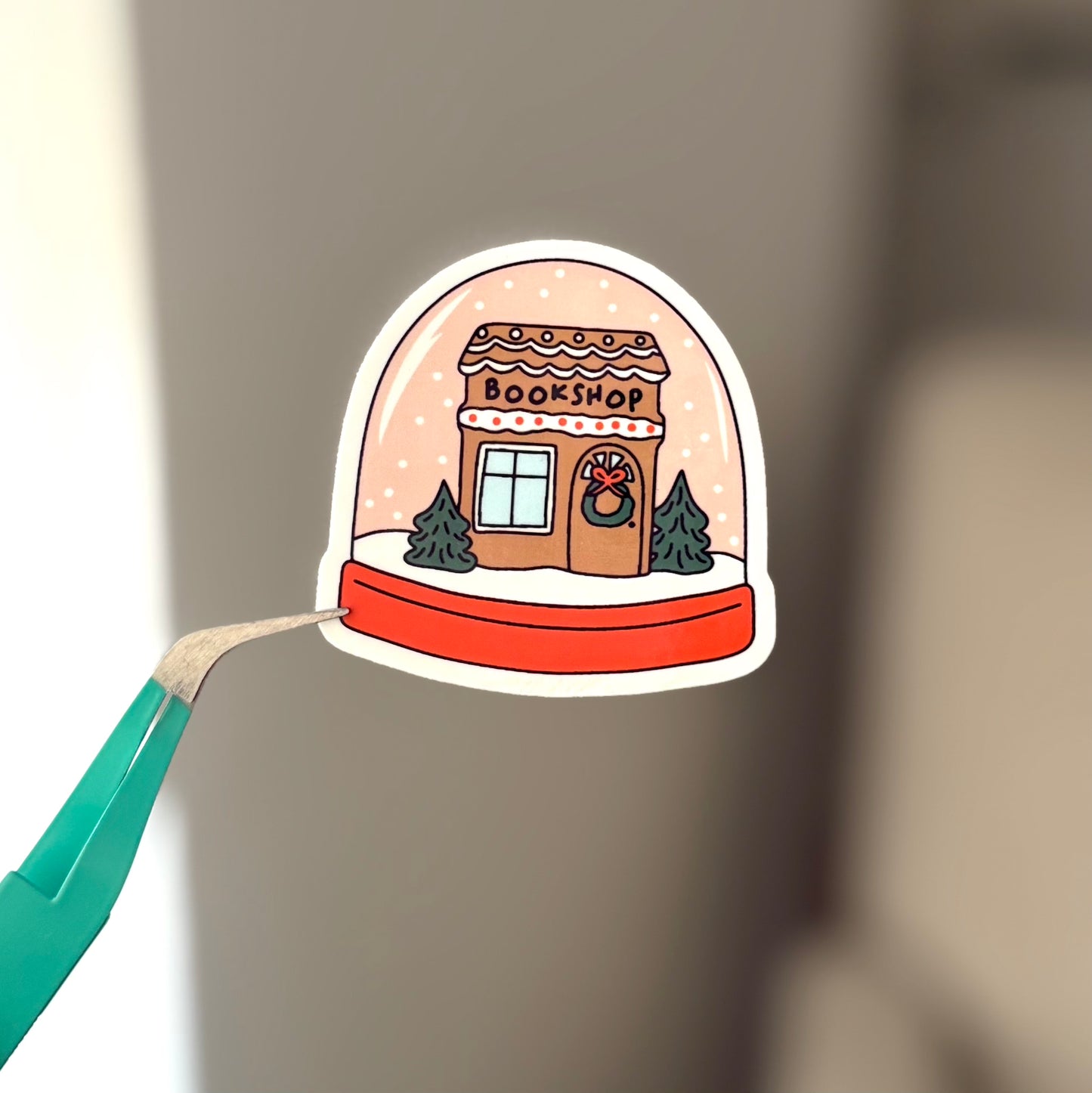 Bookshop Snow Globe Sticker