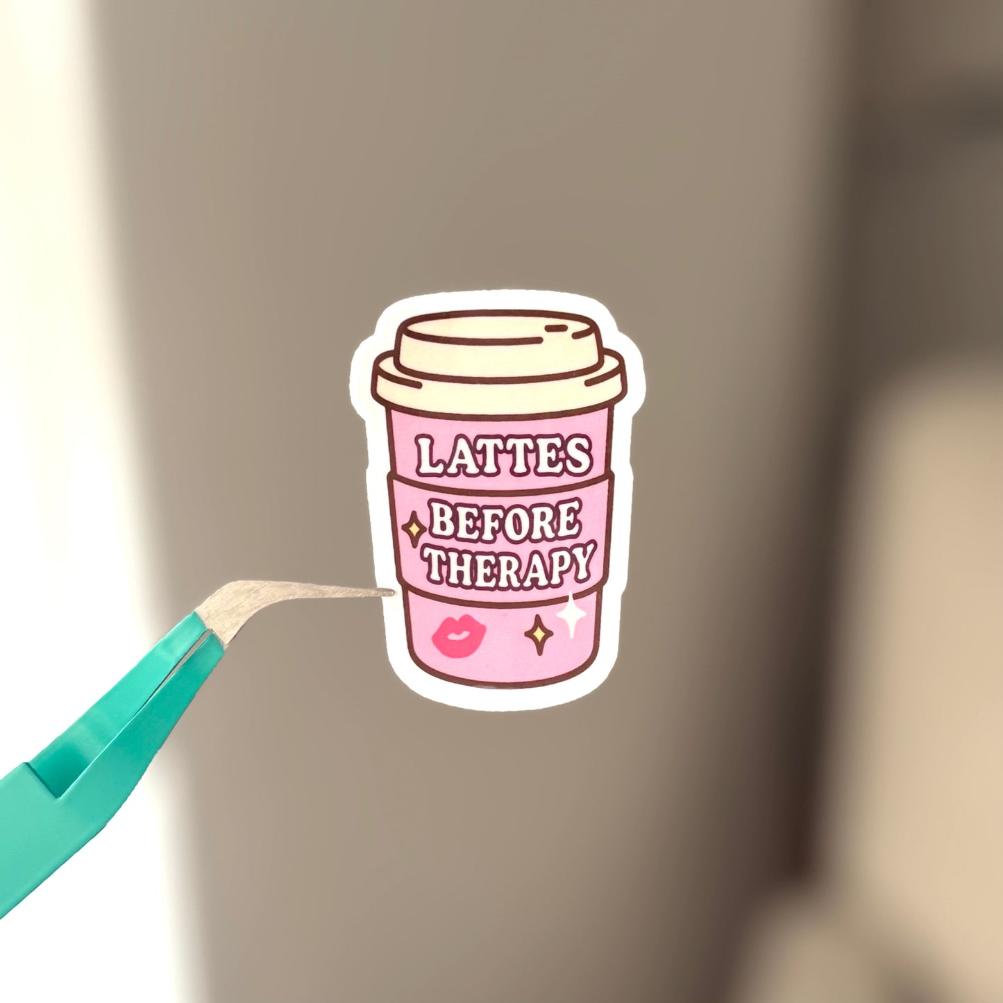 Lattes Before Therapy Sticker