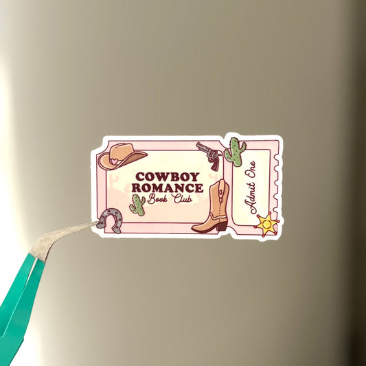 Cowboy Romance Ticket Sticker