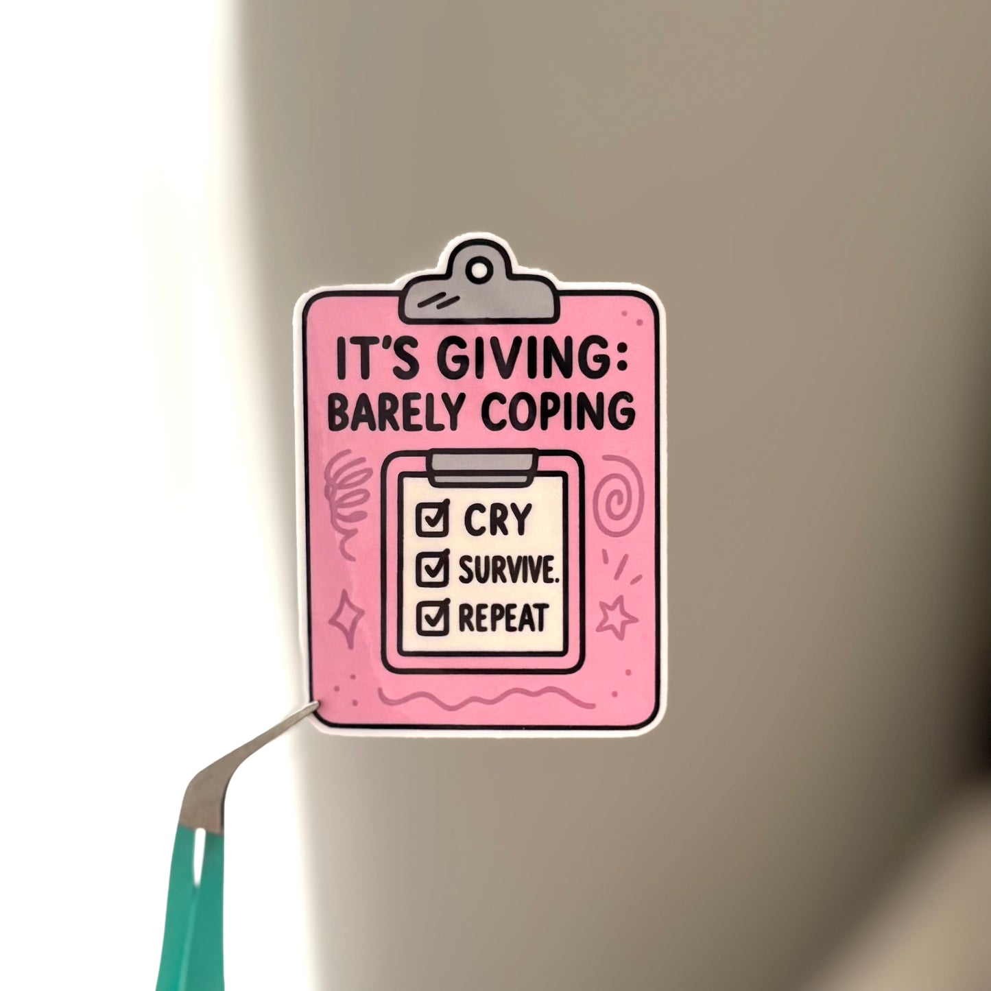 It's Giving: Barely Coping Sticker