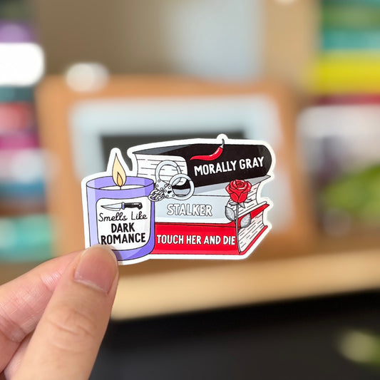 Dark Romance Books and Candle Sticker