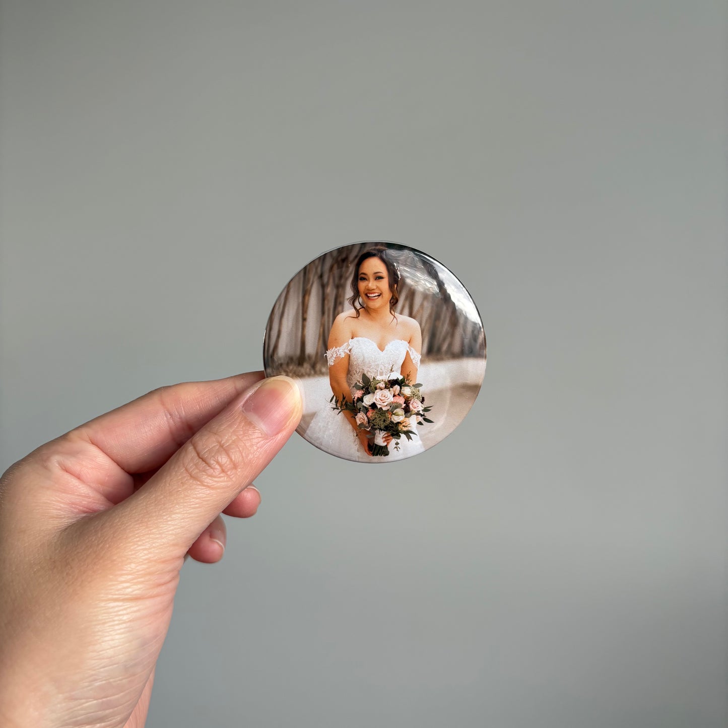 Round Photo Magnet - set of 9